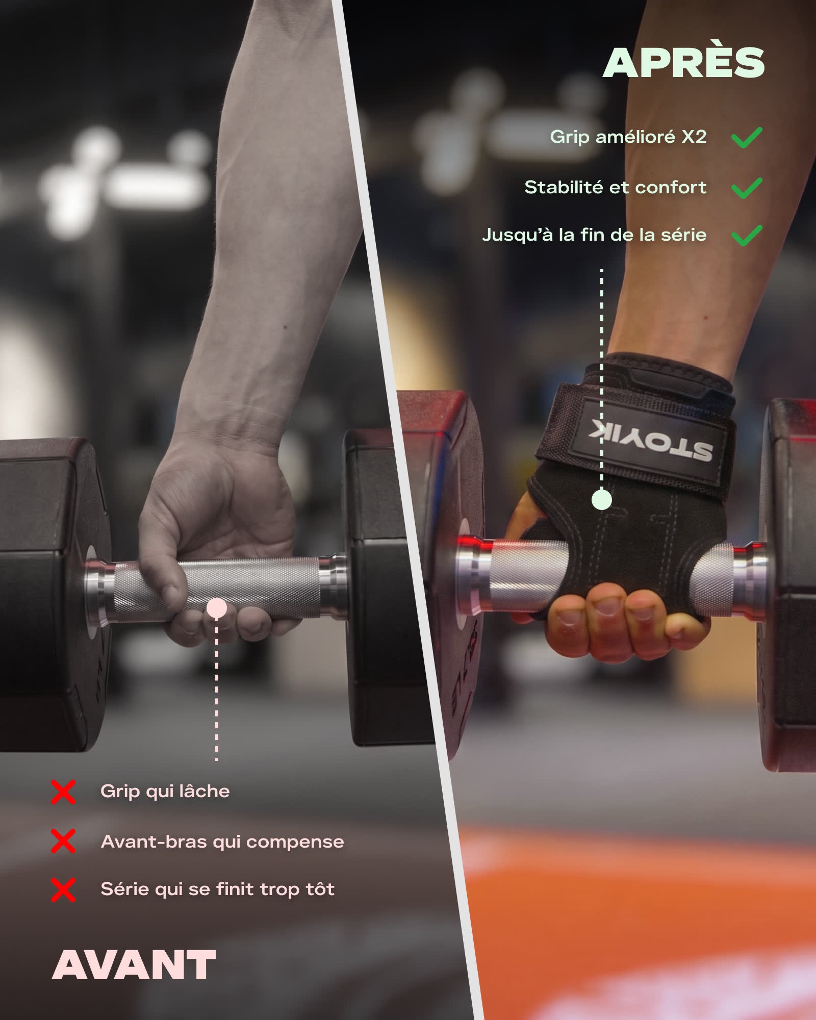 Sangles de Tirage Musculation - STOYIK Grips